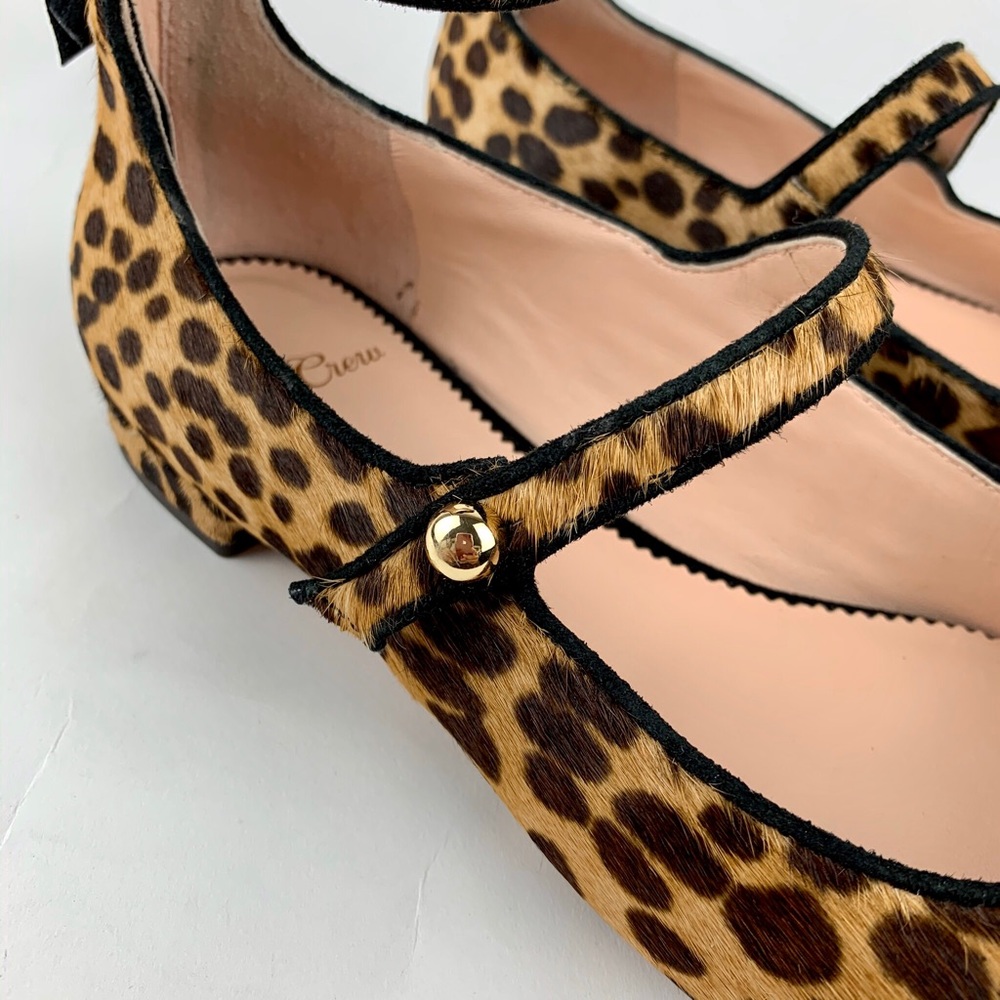 J.CREW Poppy Ballet Flats Leopard Calf Hair Size 7 - Picture 7 of 8